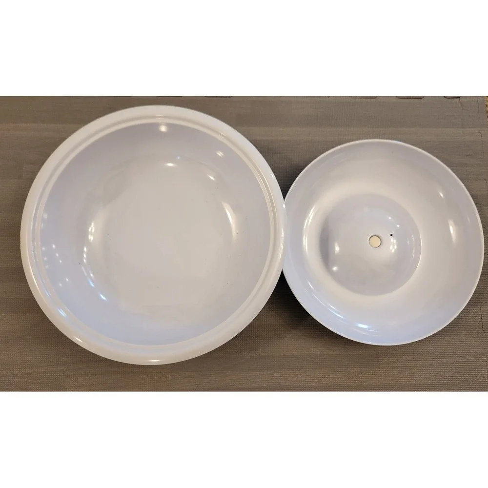 Blue‎ and White Floral Melamine Serving Bowl with Lid 10 Inch Chinoiserie Tureen